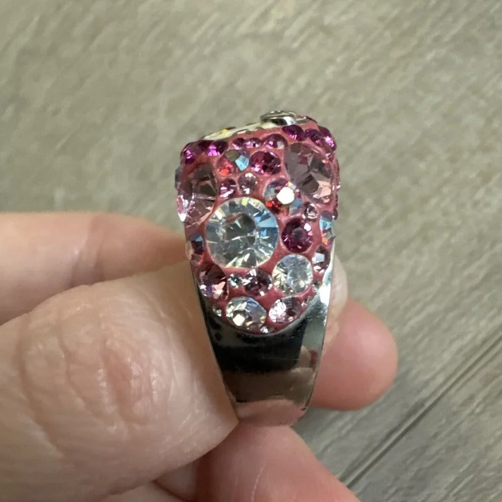 Swarovski × Hello kitty collaboration ring Kawaii Sanrio silver color Sz 58 8.5‎